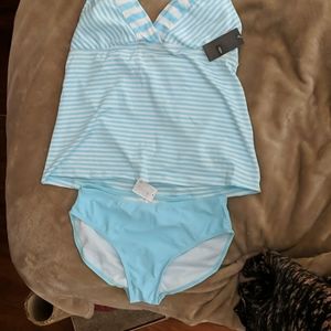 Lucite blue/white mossimo two pieces swim suit